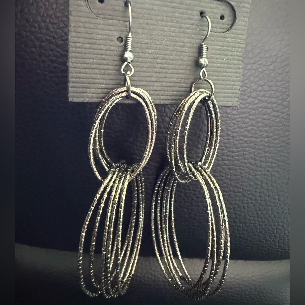 Silver Hoop Earrings - Picture 5 of 8